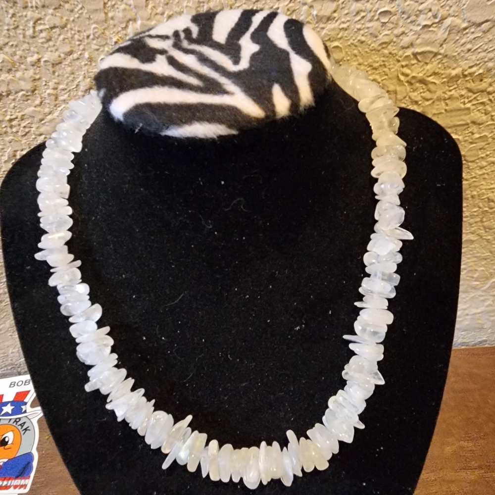 Moonstone Chip Beaded Necklace